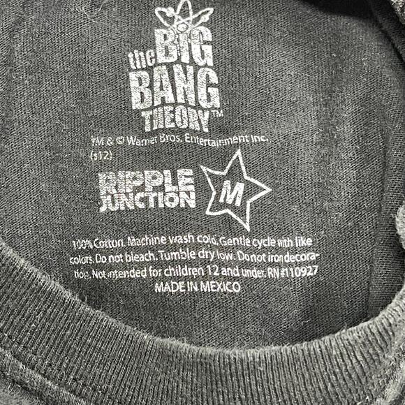 Big Bang Theory Tee Shirt Size M Faded Black Baginza Short Sleeves Cotton FLAW - Picture 4 of 5
